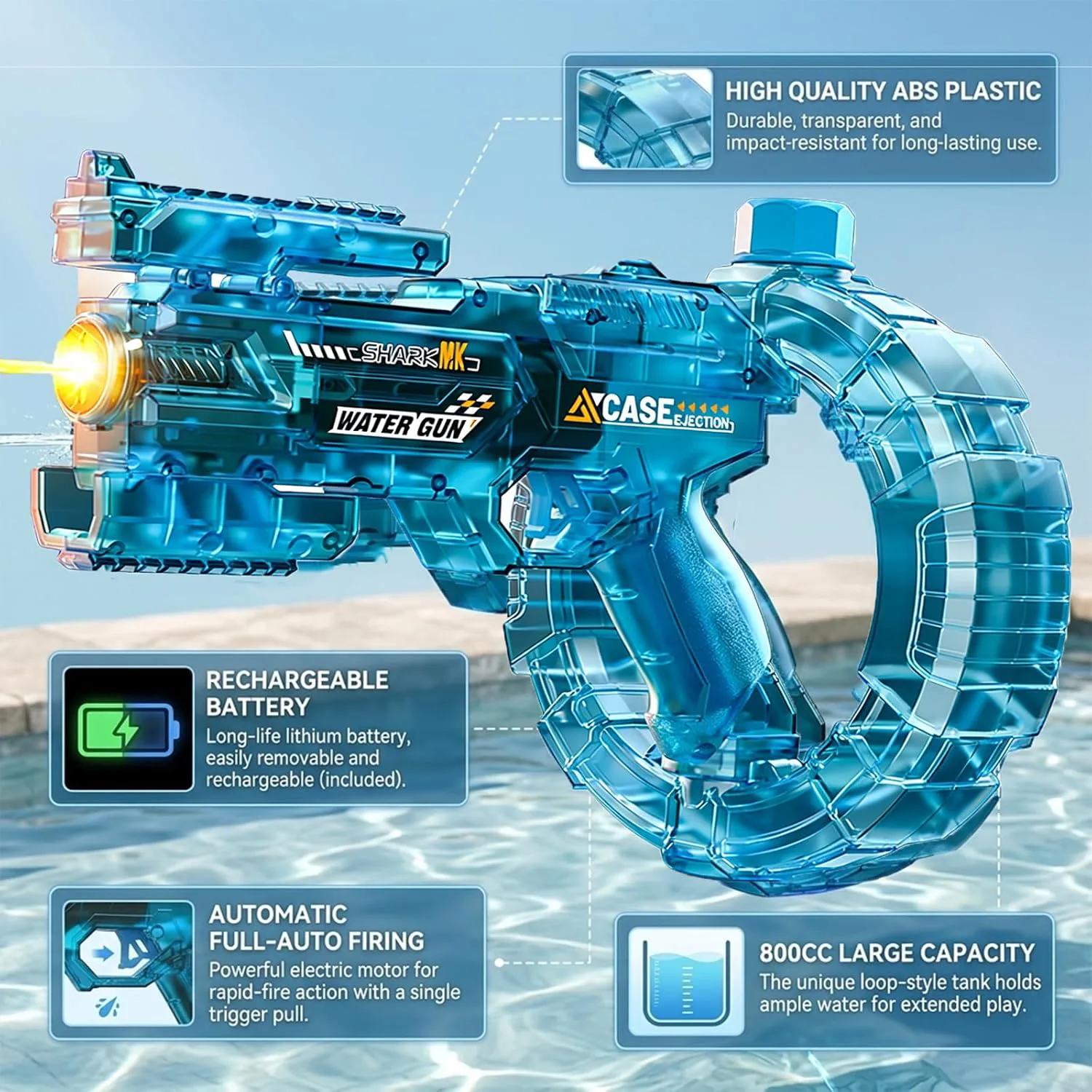 Space Ring Fire-Breathing Automatic Water Gun (Blue) 6
