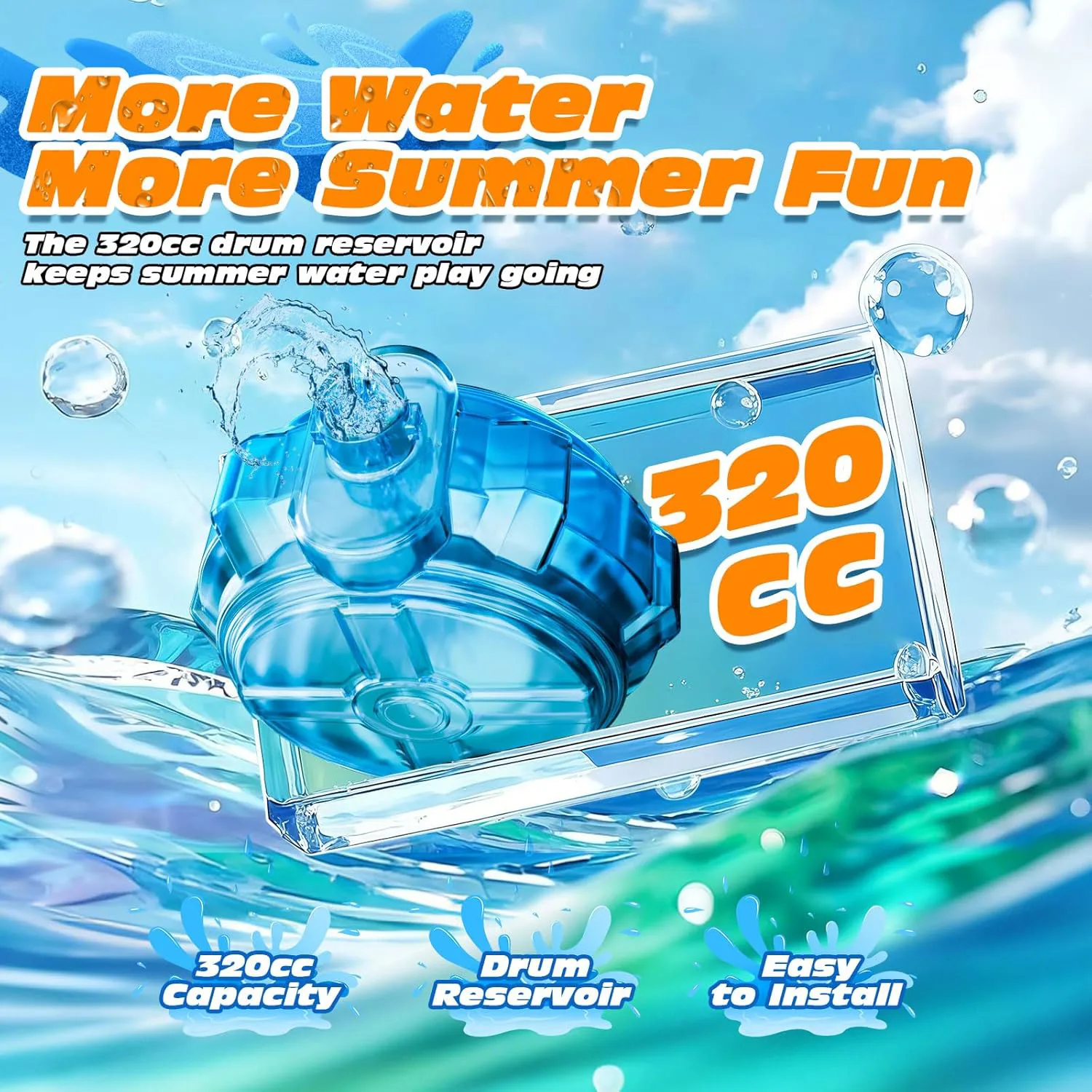 Space Fire-Breathing Water Gun Drum Version (Blue) 7