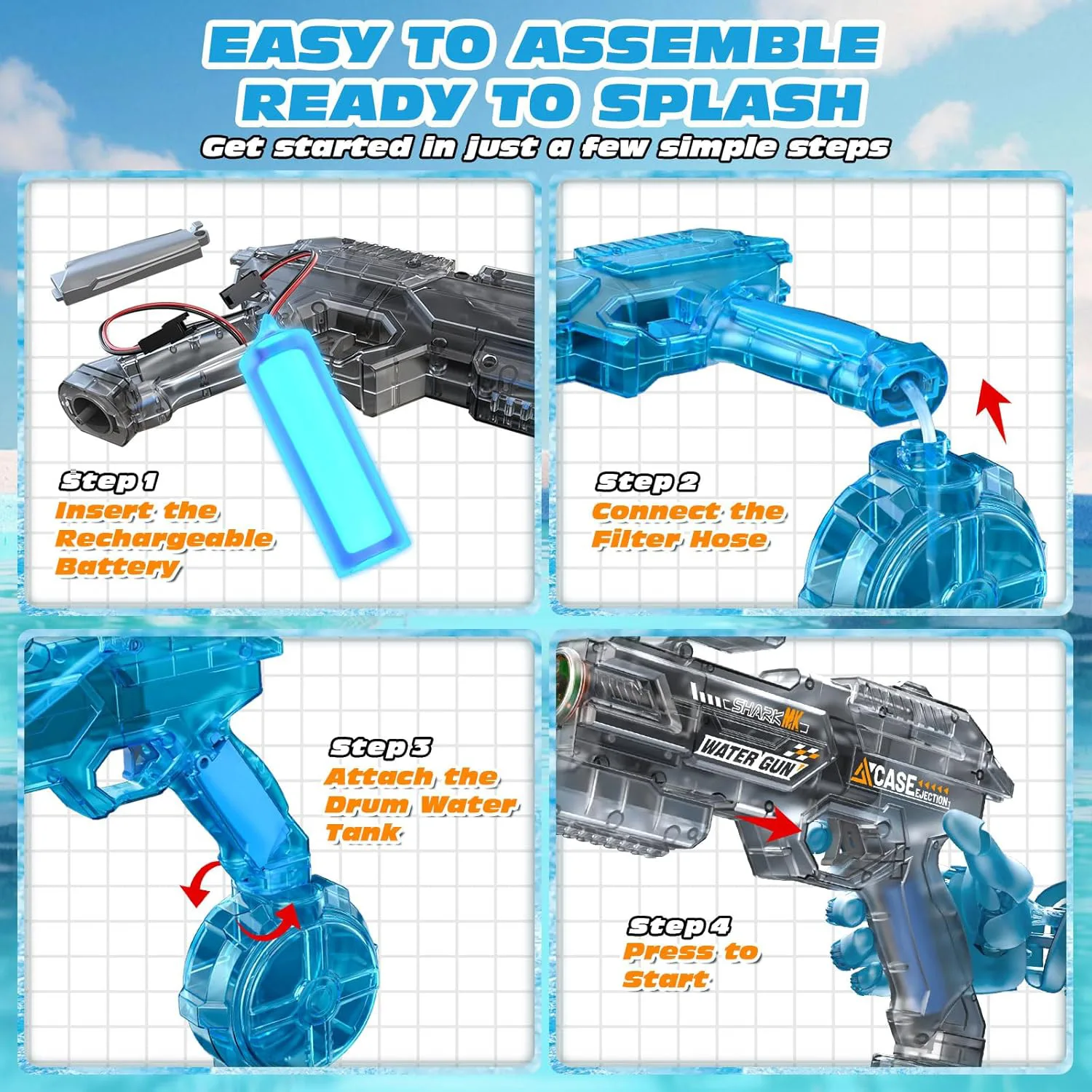 Space Fire-Breathing Water Gun Drum Version (Blue) 8