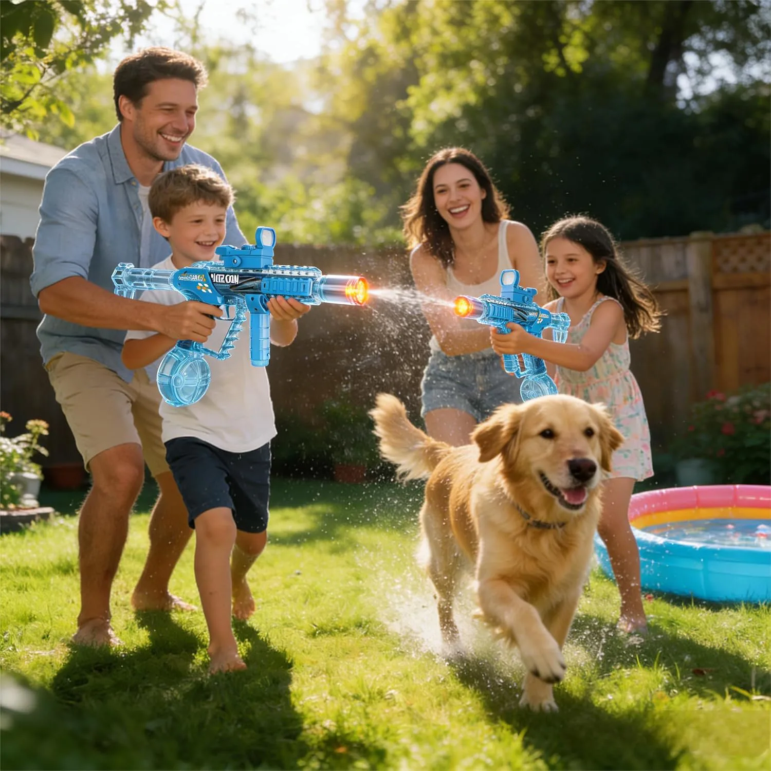 Fire-Breathing Drum Version Automatic Water Gun (Blue) 7