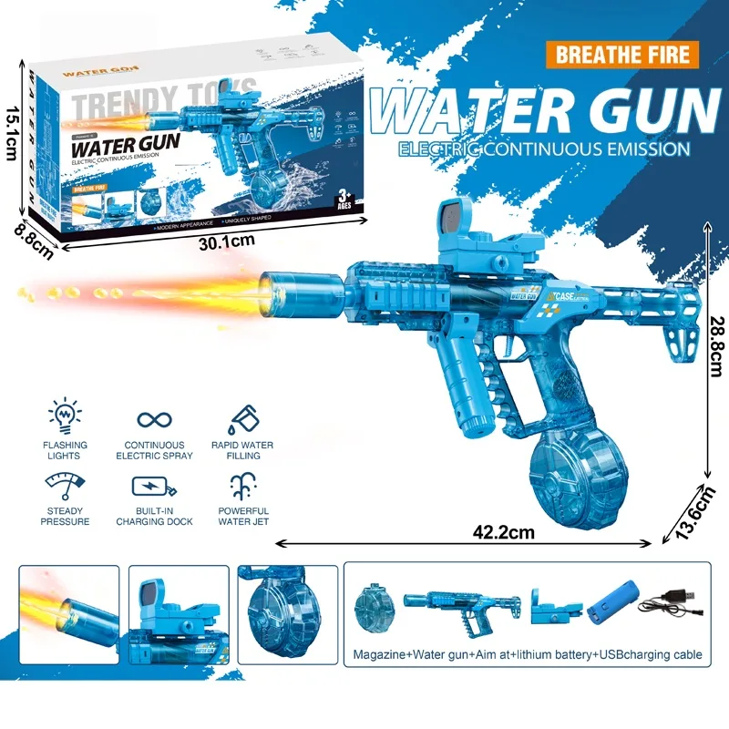 Fire-Breathing Drum Version Automatic Water Gun (Blue) 2
