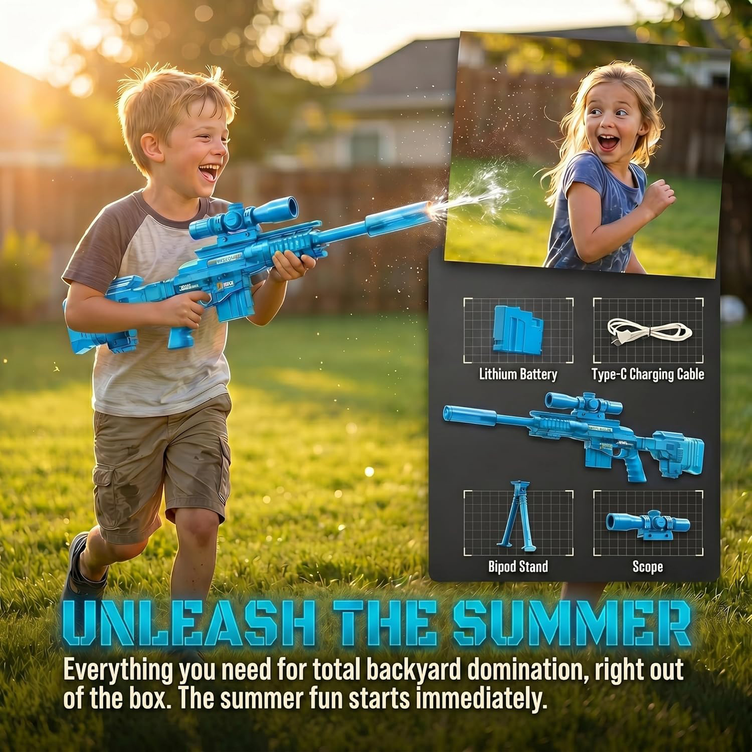 Fire-Breathing MSR Automatic Water Gun (Blue) 3