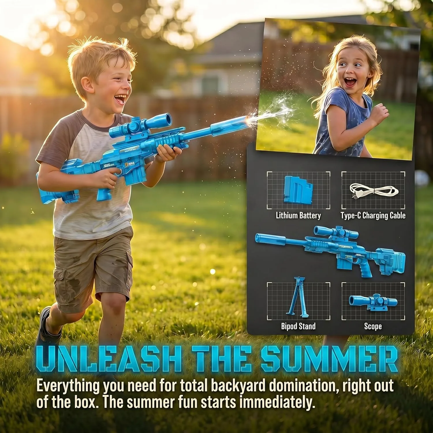 Fire-Breathing MSR Automatic Water Gun (Blue) 3
