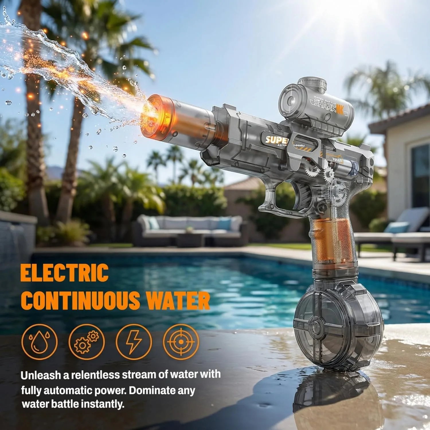 3rd Gen Ice Mouse Fire-Breathing Automatic Water Gun (Blue) 3