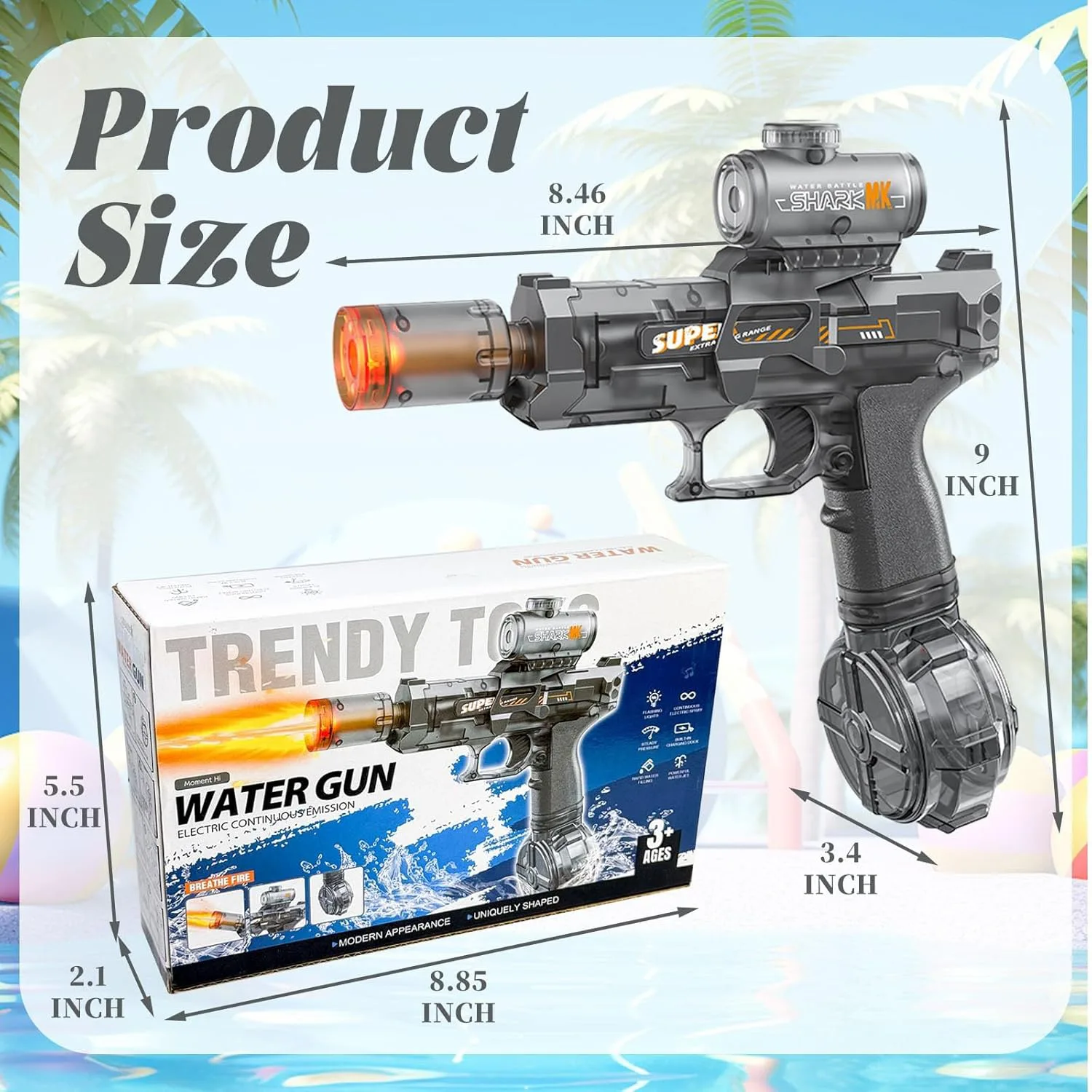 3rd Gen Ice Mouse Fire-Breathing Automatic Water Gun (Blue) 2
