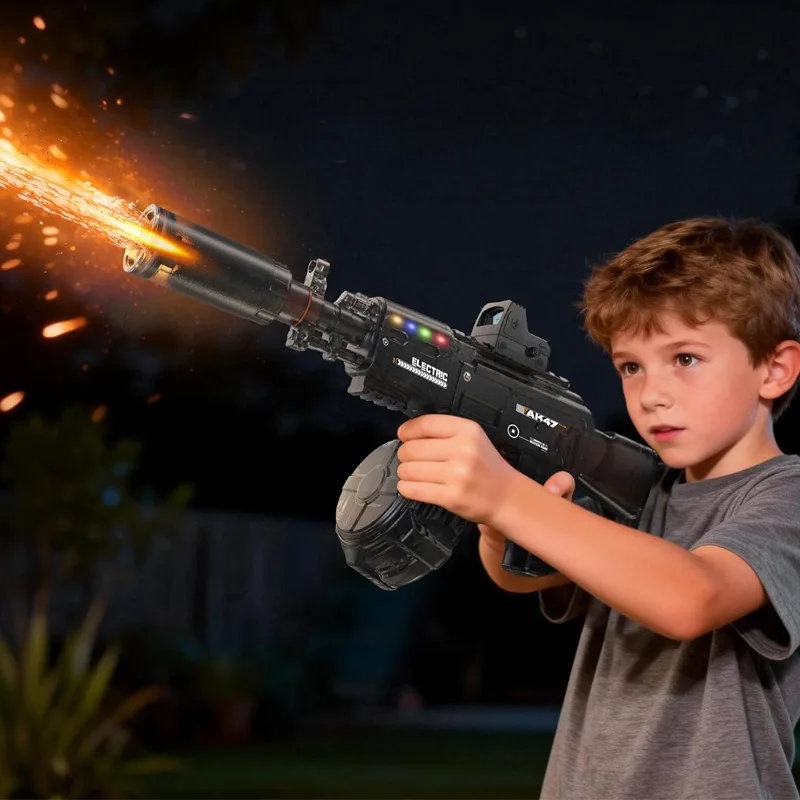 AK47 Transparent Colorful Racing Light Electric Water Gun 3