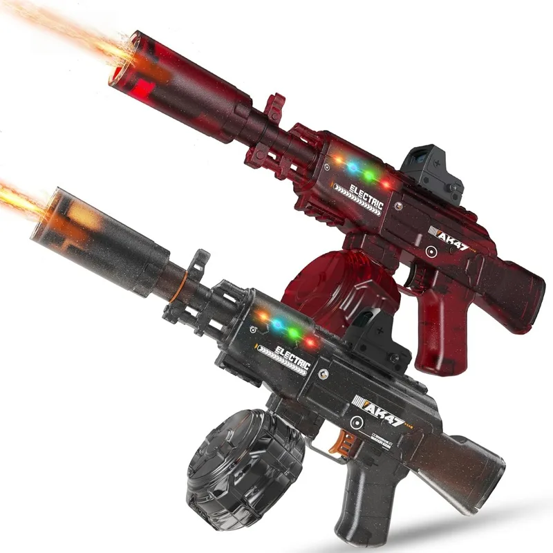 AK47 Transparent Colorful Racing Light Electric Water Gun