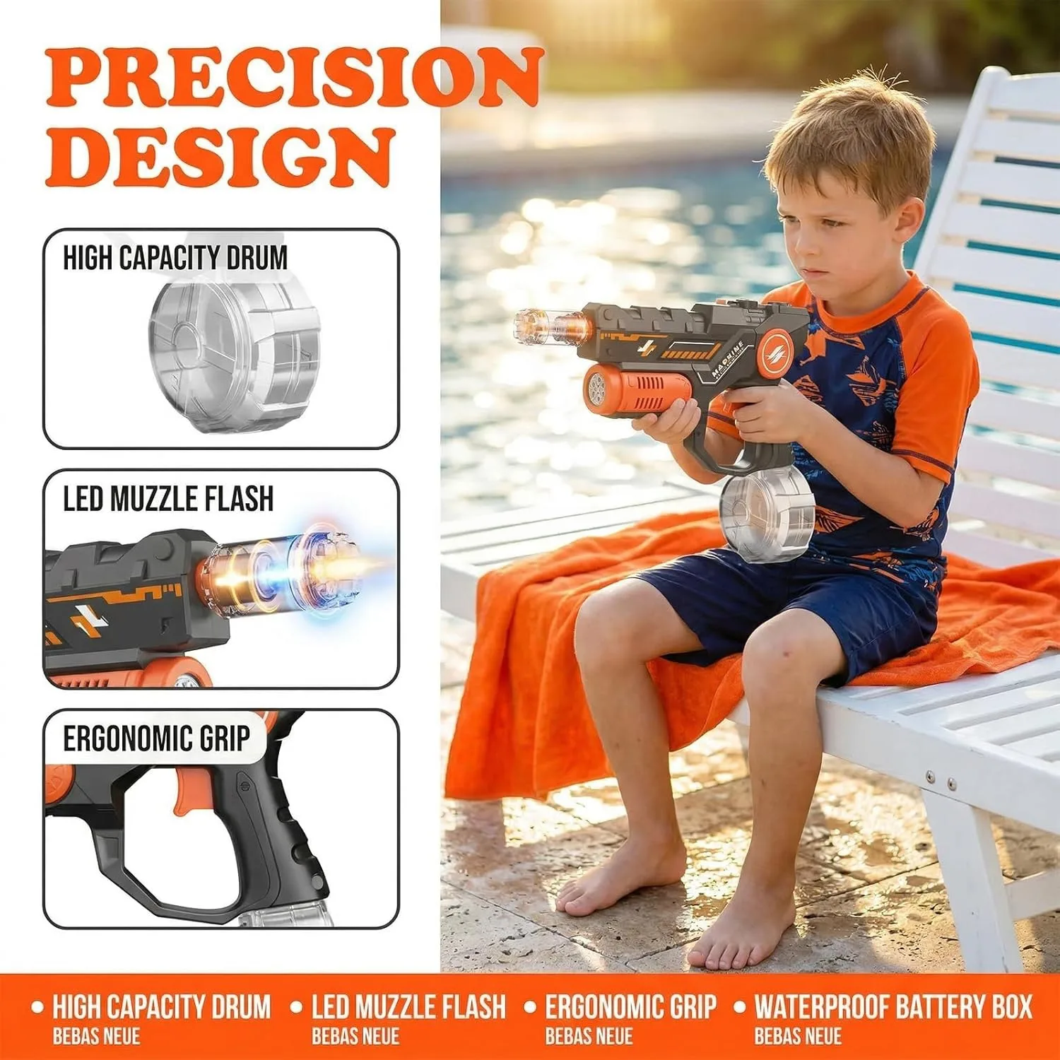 Dual Function Electric Light Water Gun Bubble All-in-One Machine 2