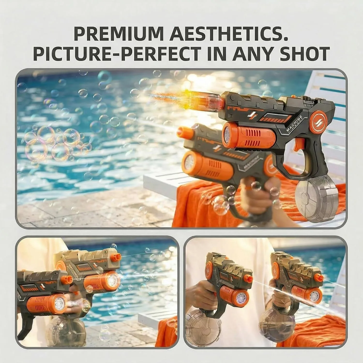 Dual Function Electric Light Water Gun Bubble All-in-One Machine 3