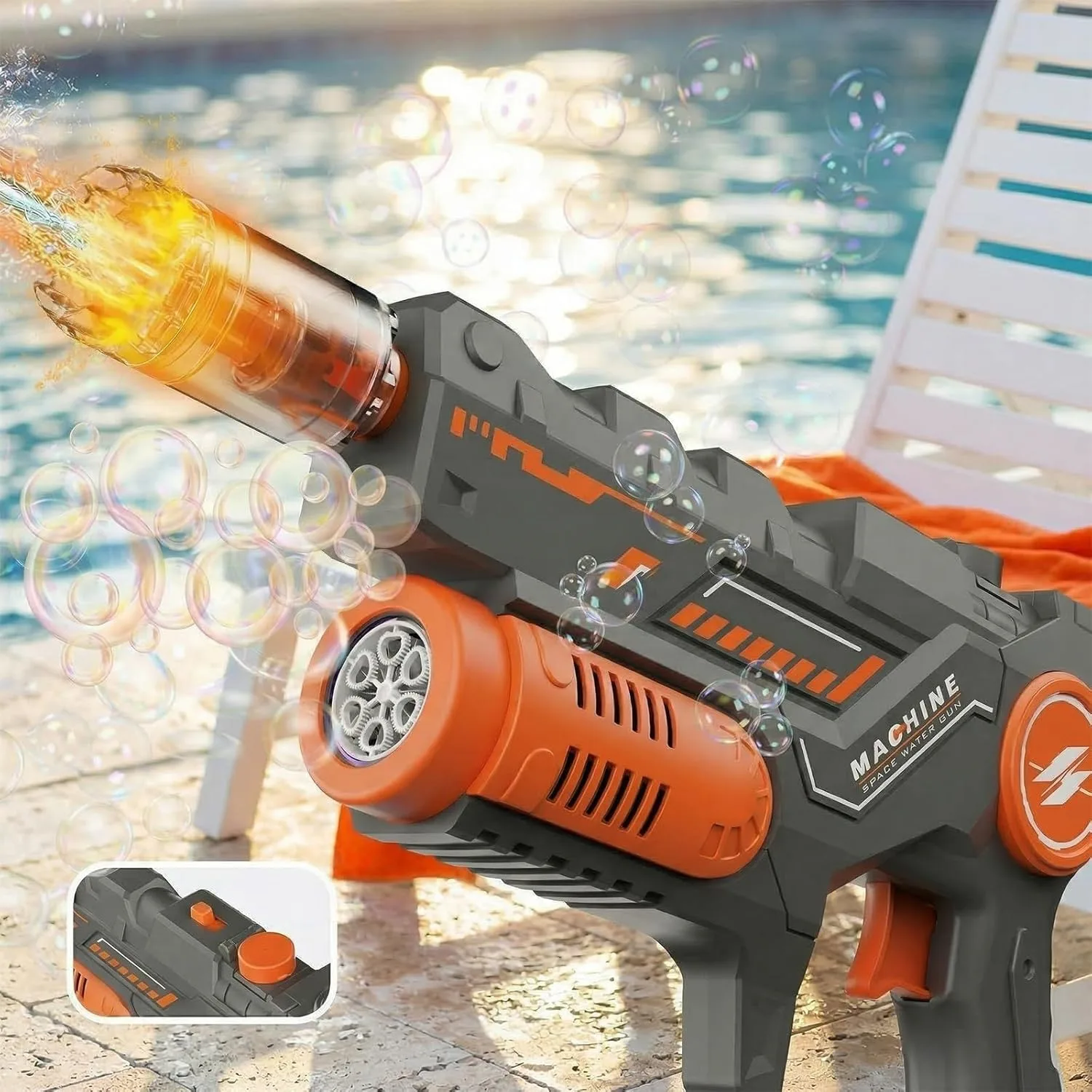 Dual Function Electric Light Water Gun Bubble All-in-One Machine 4
