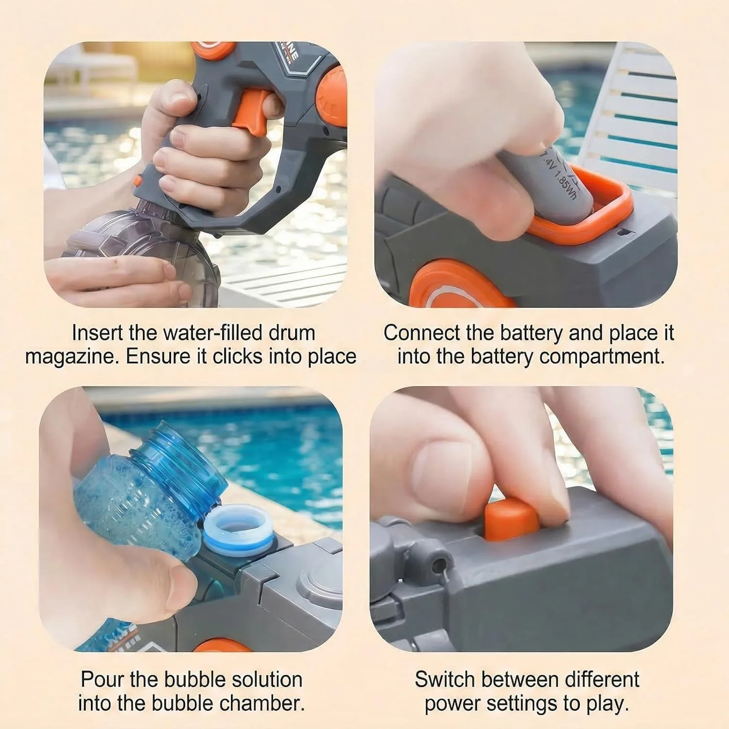 Dual Function Electric Light Water Gun Bubble All-in-One Machine 6