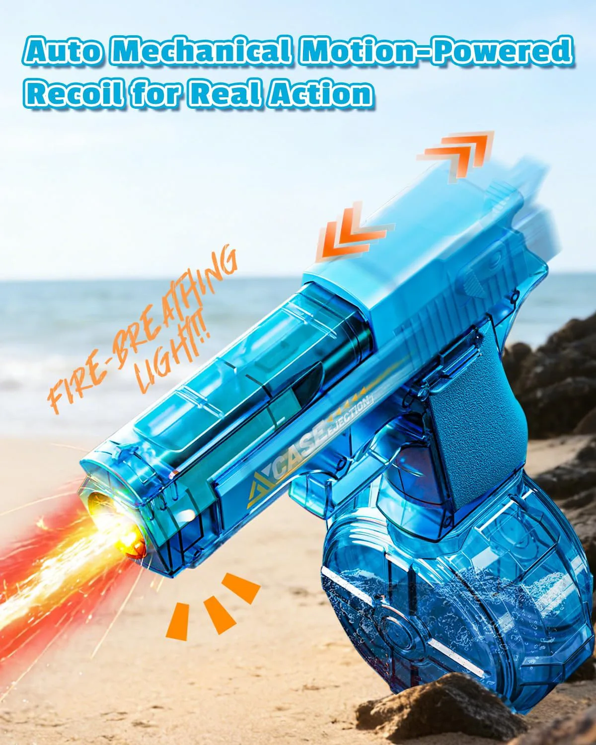 2nd Gen Desert Integrated Fire-Breathing Water Gun (Transparent Blue) 3