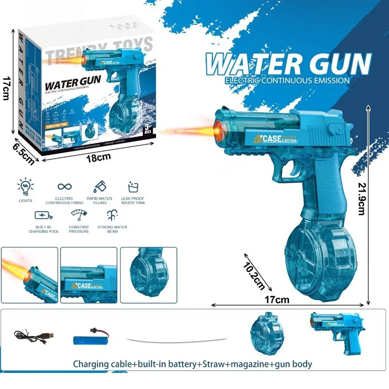 2nd Gen Desert Integrated Fire-Breathing Water Gun (Transparent Blue) 2
