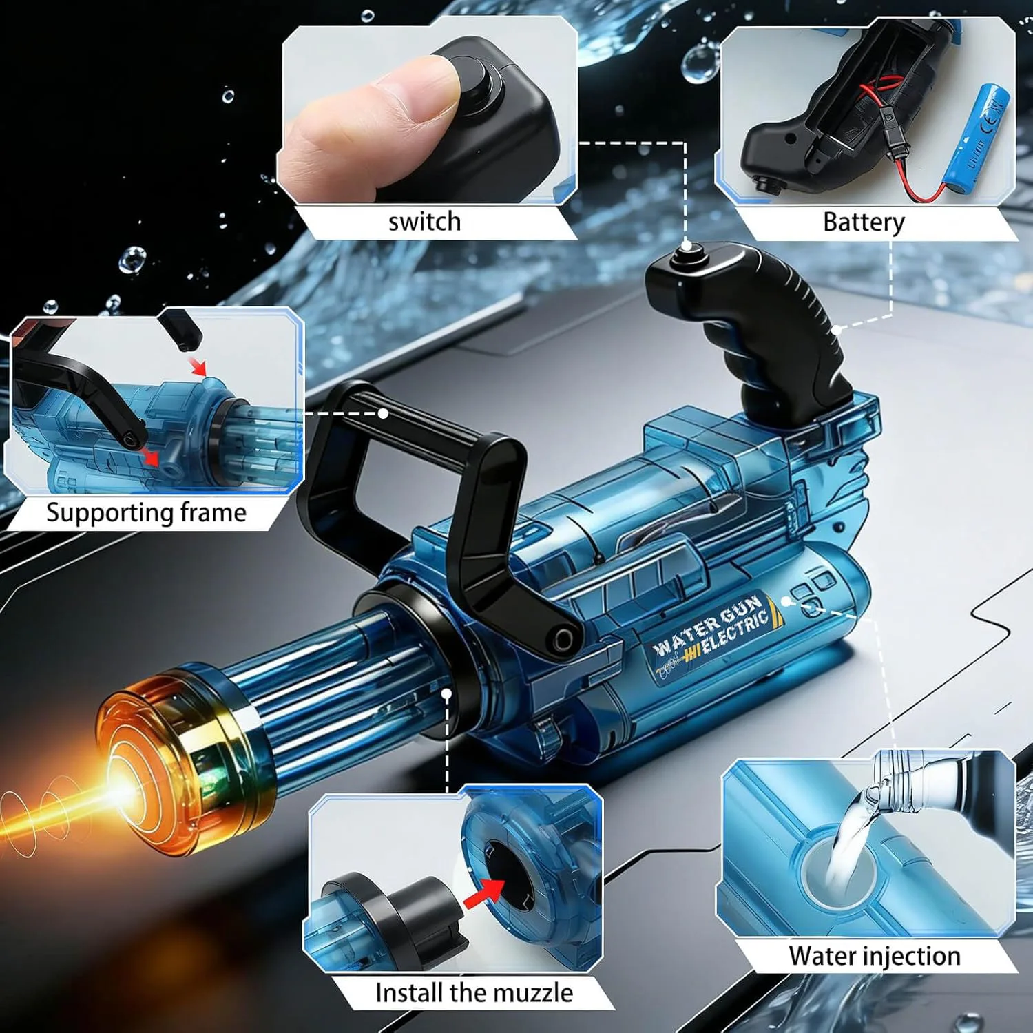 Gatling Water Gun (350ml Capacity) 6
