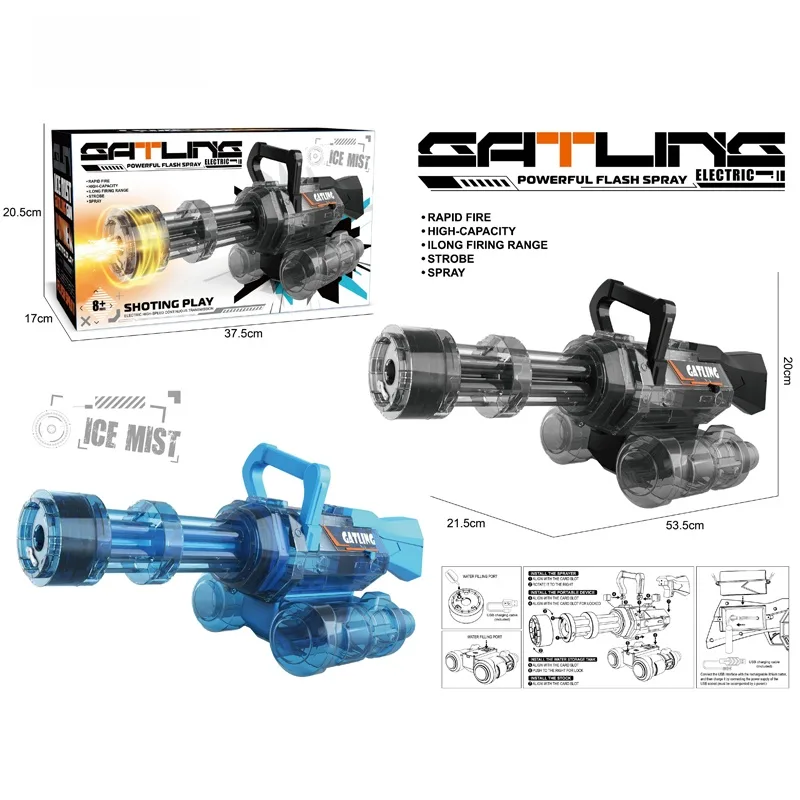 Single-Tube Gatling Electric Continuous Fire Water Gun 2