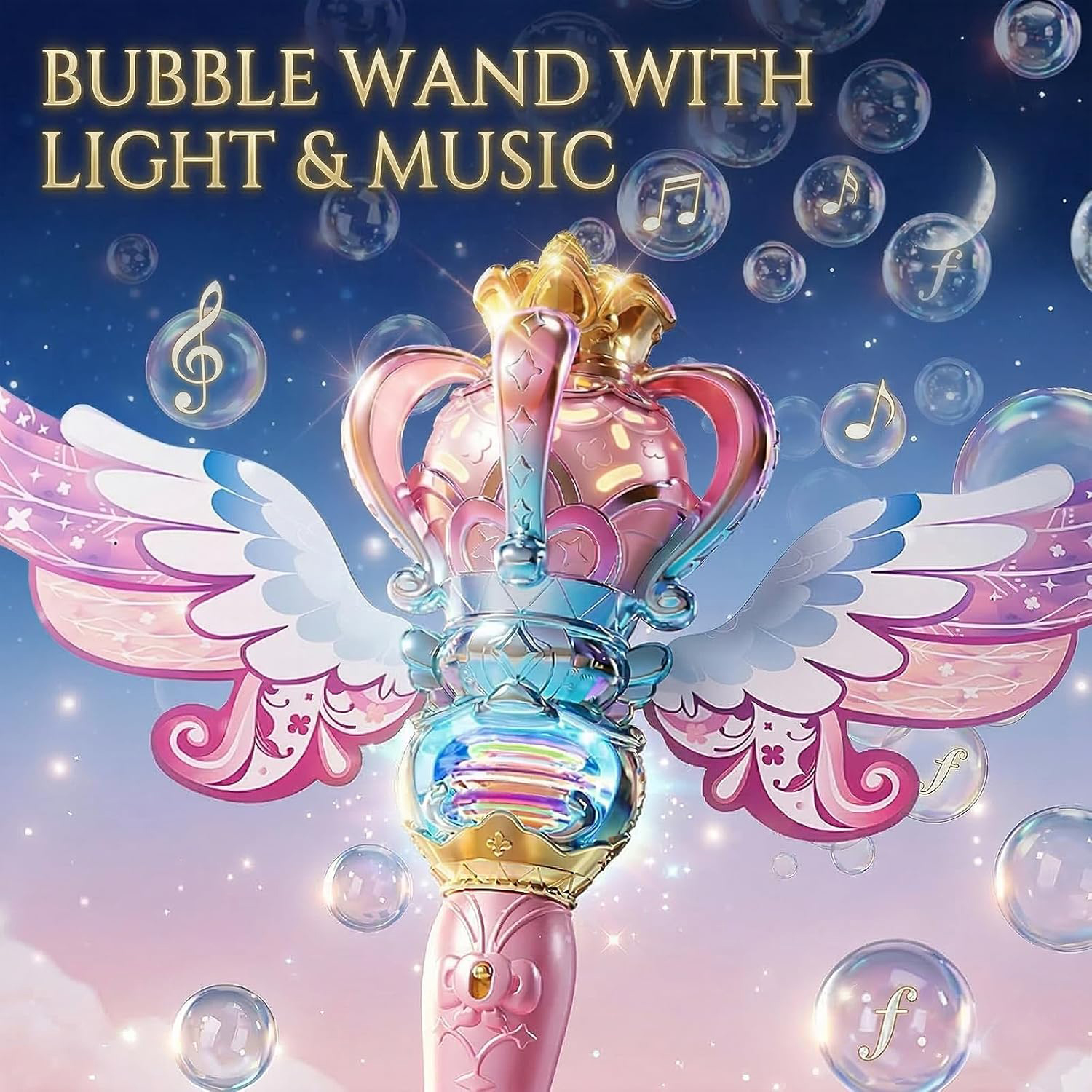 Music Crown Electric Bubble Magic Wand (2 colors mixed) 4
