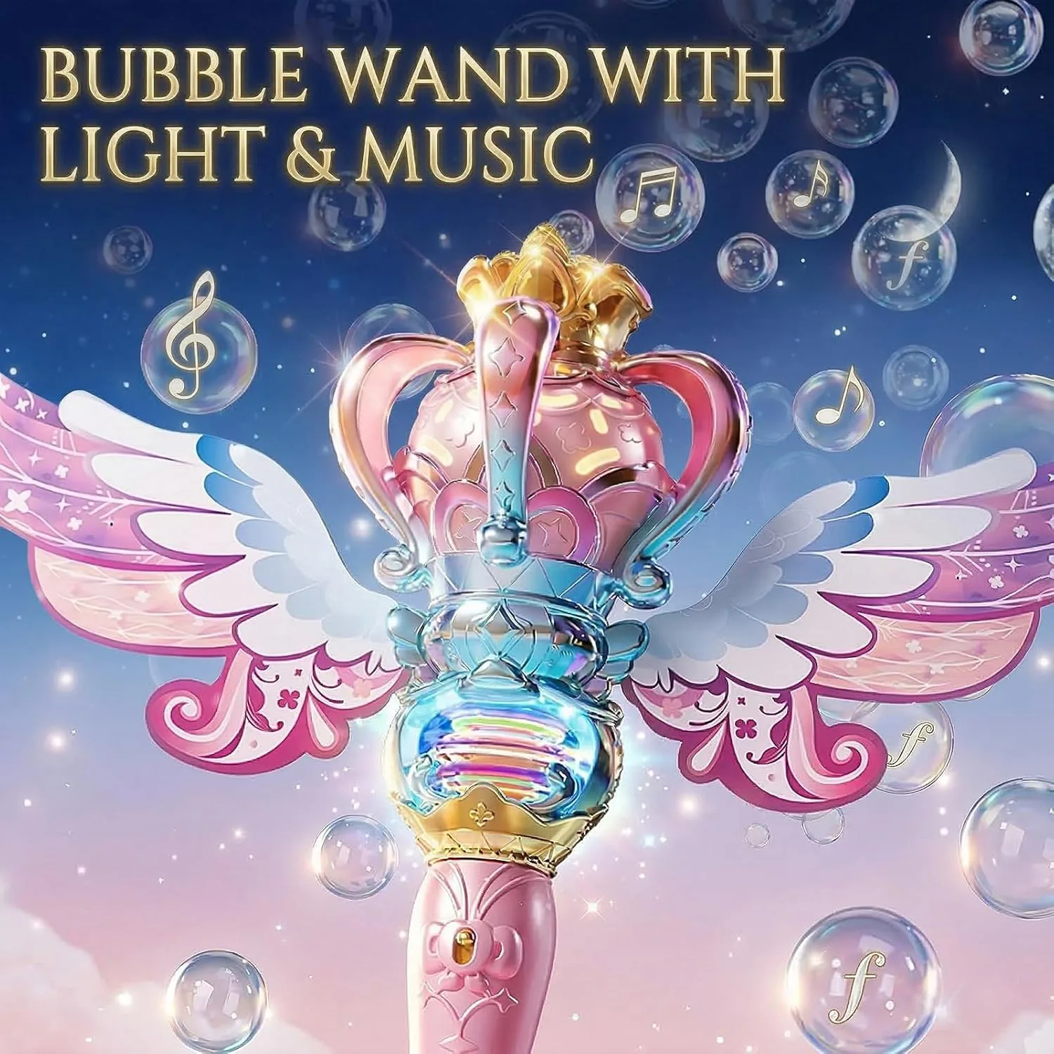 Music Crown Electric Bubble Magic Wand (2 colors mixed) 4