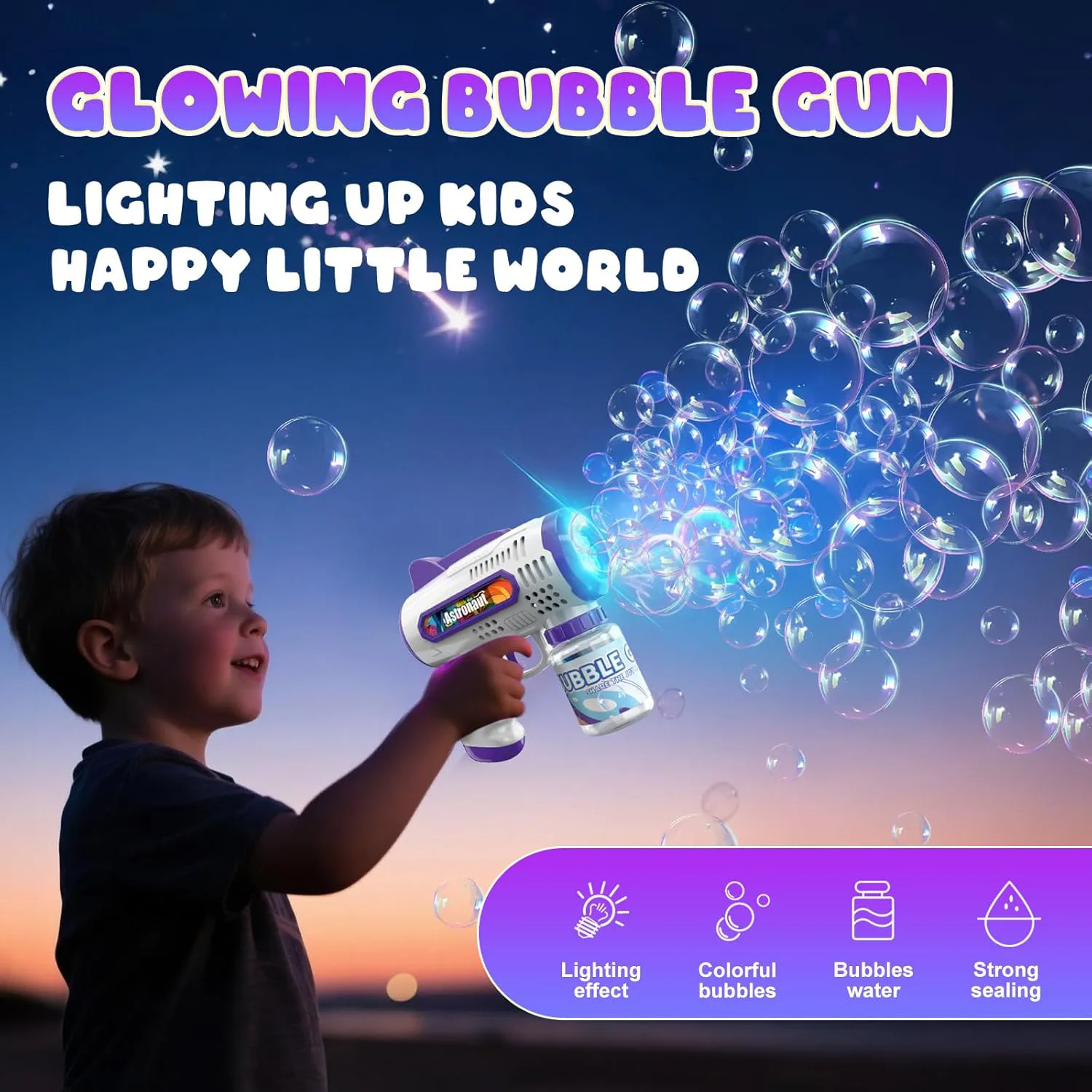 8-Hole Automatic Bubble Machine with 70ml Bubble Water 4