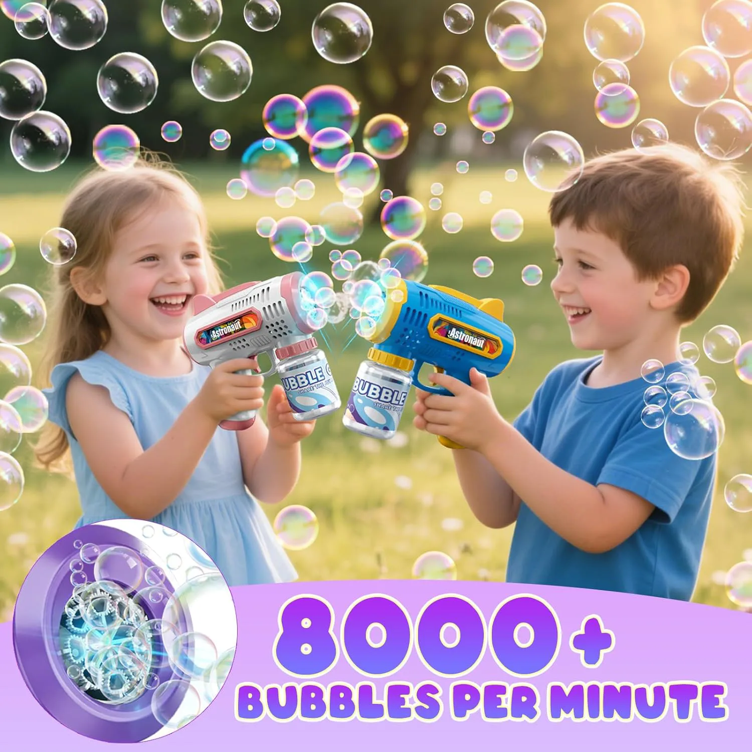 8-Hole Automatic Bubble Machine with 70ml Bubble Water 5