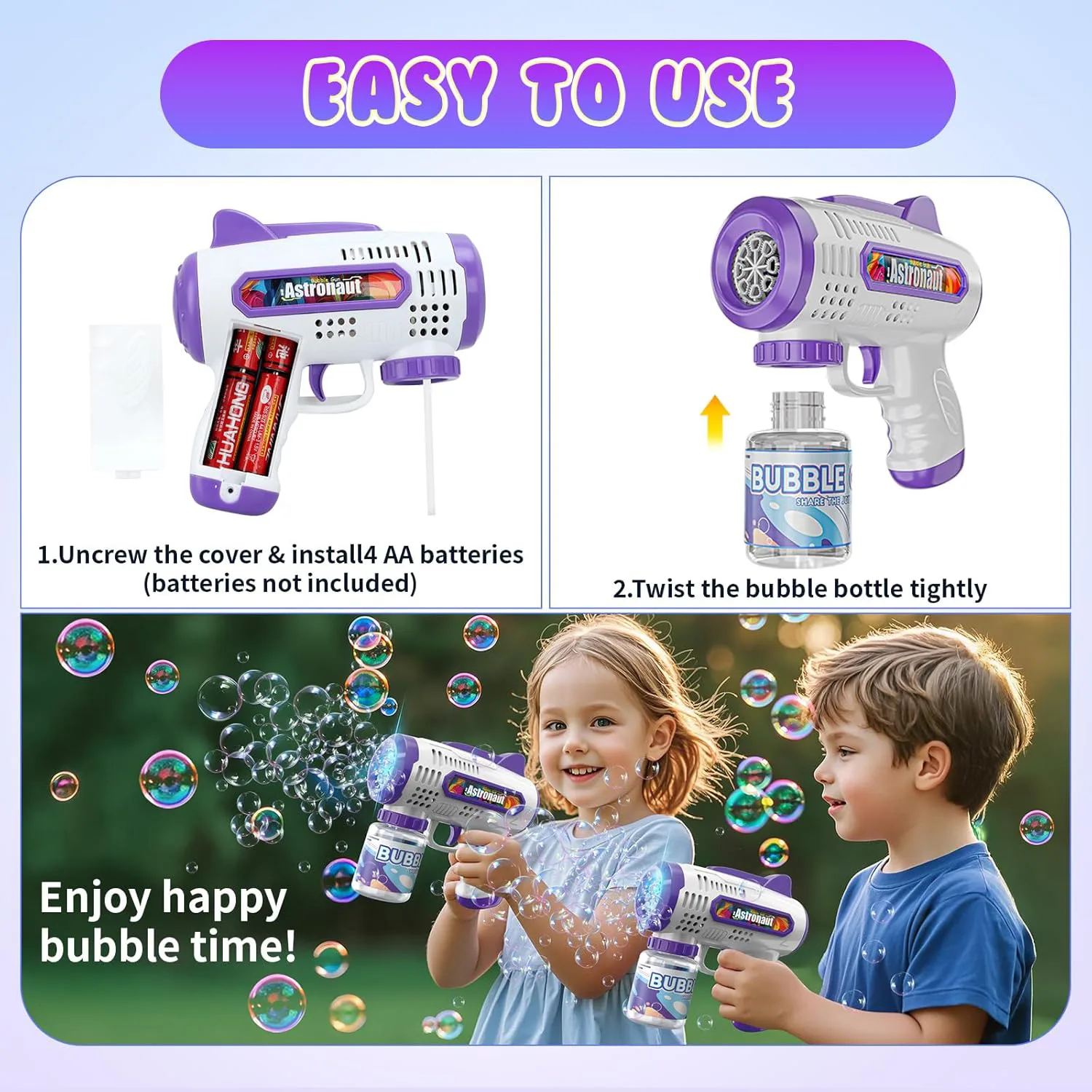 8-Hole Automatic Bubble Machine with 70ml Bubble Water 7