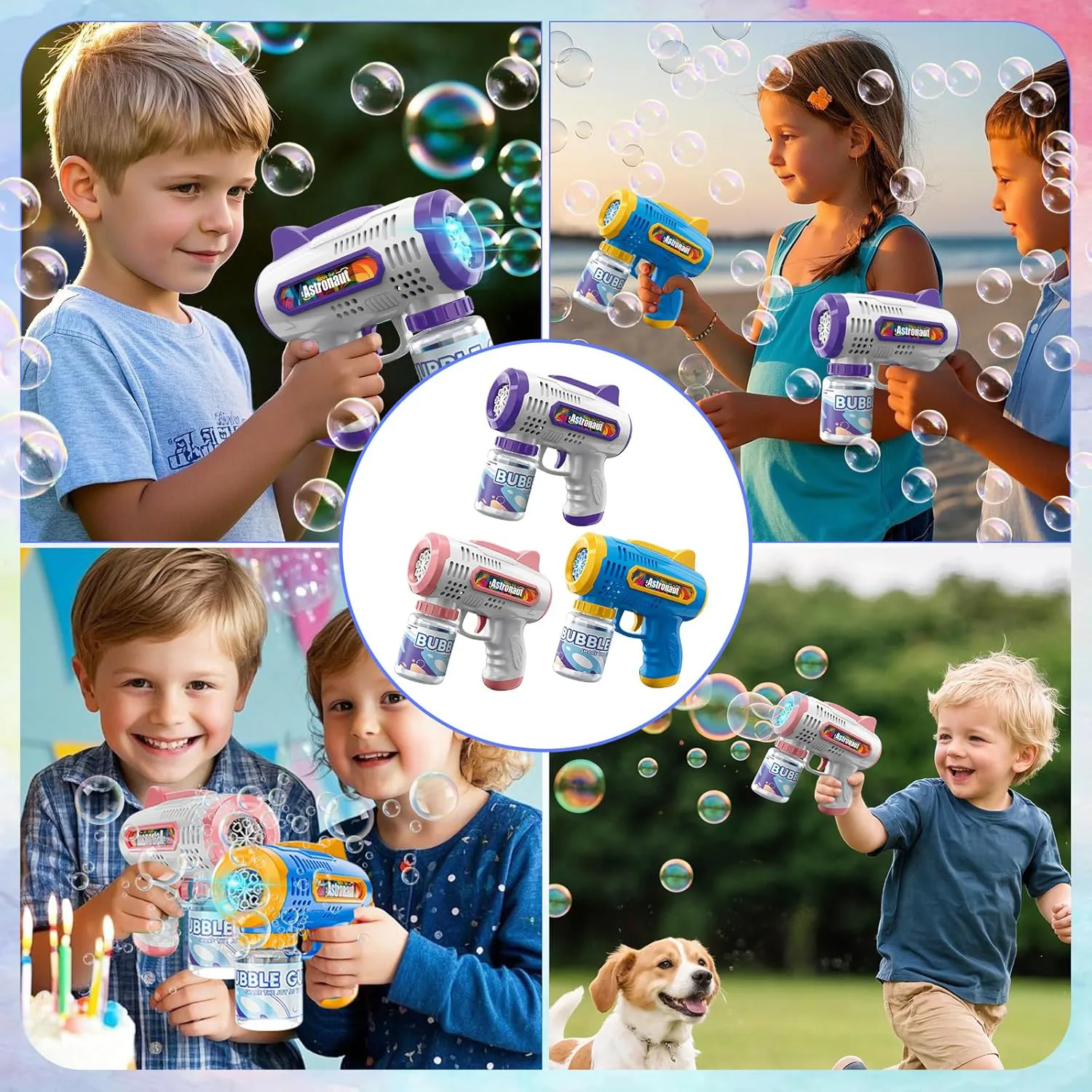 8-Hole Automatic Bubble Machine with 70ml Bubble Water 2