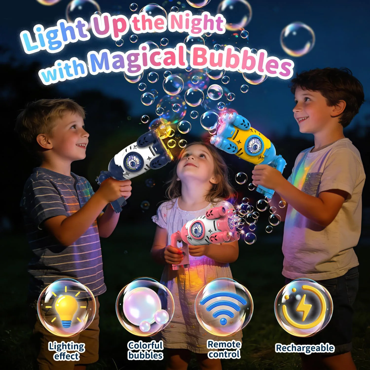 Rocket Thruster Automatic Bubble Machine with 2x50ml Bubble Water 5