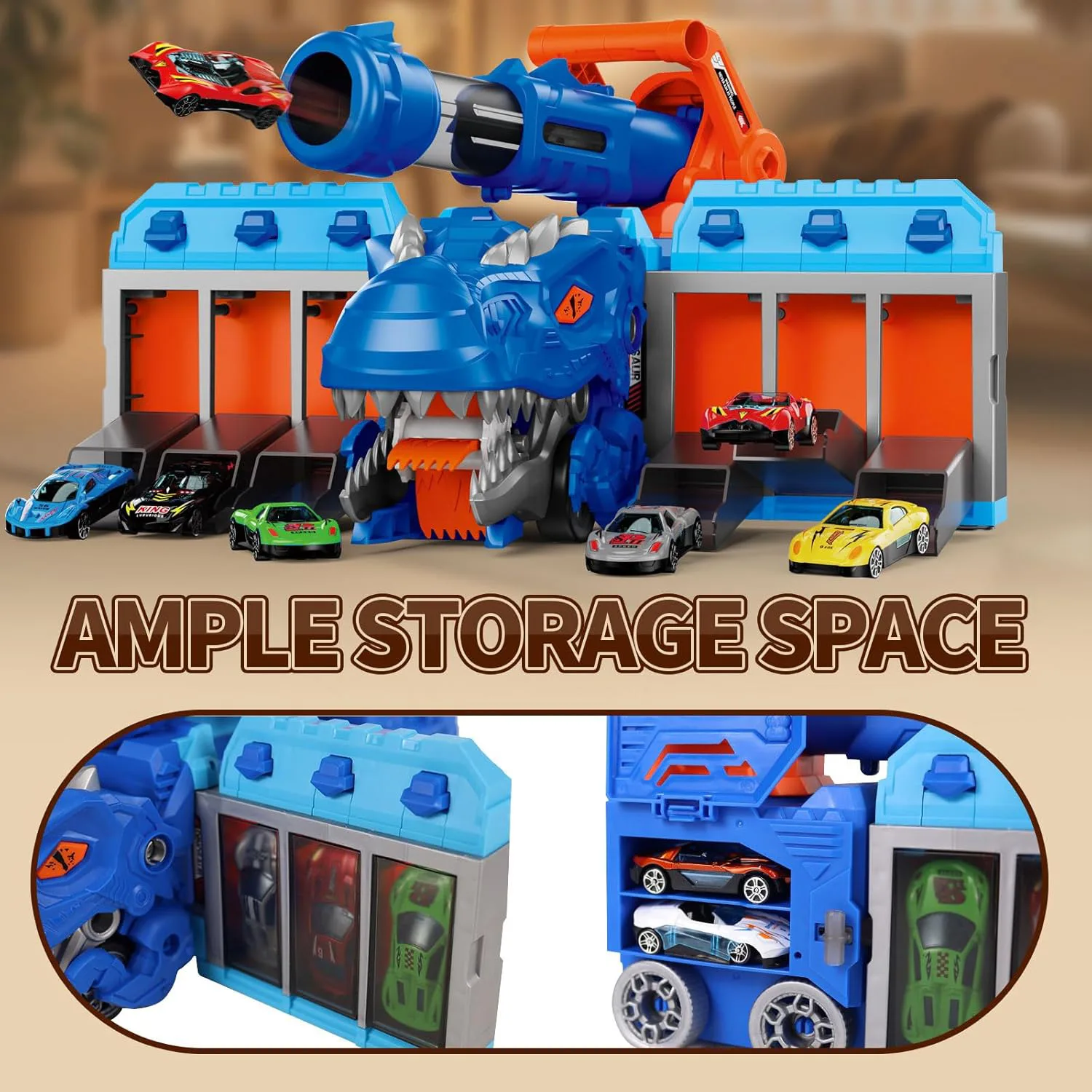 Dinosaur Swallow Track Storage Car (with 12 alloy cars) 6
