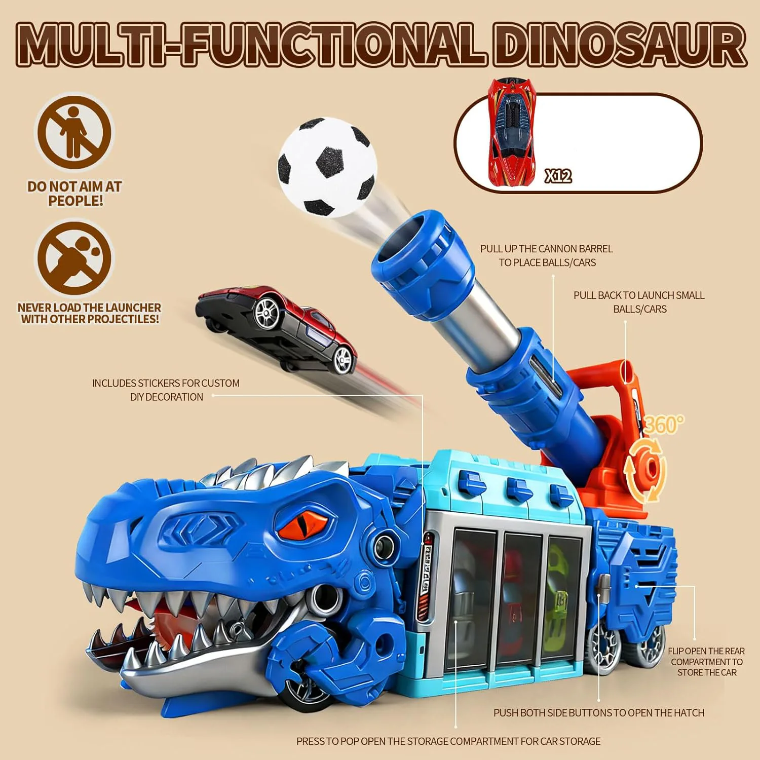 Dinosaur Swallow Track Storage Car (with 12 alloy cars) 5