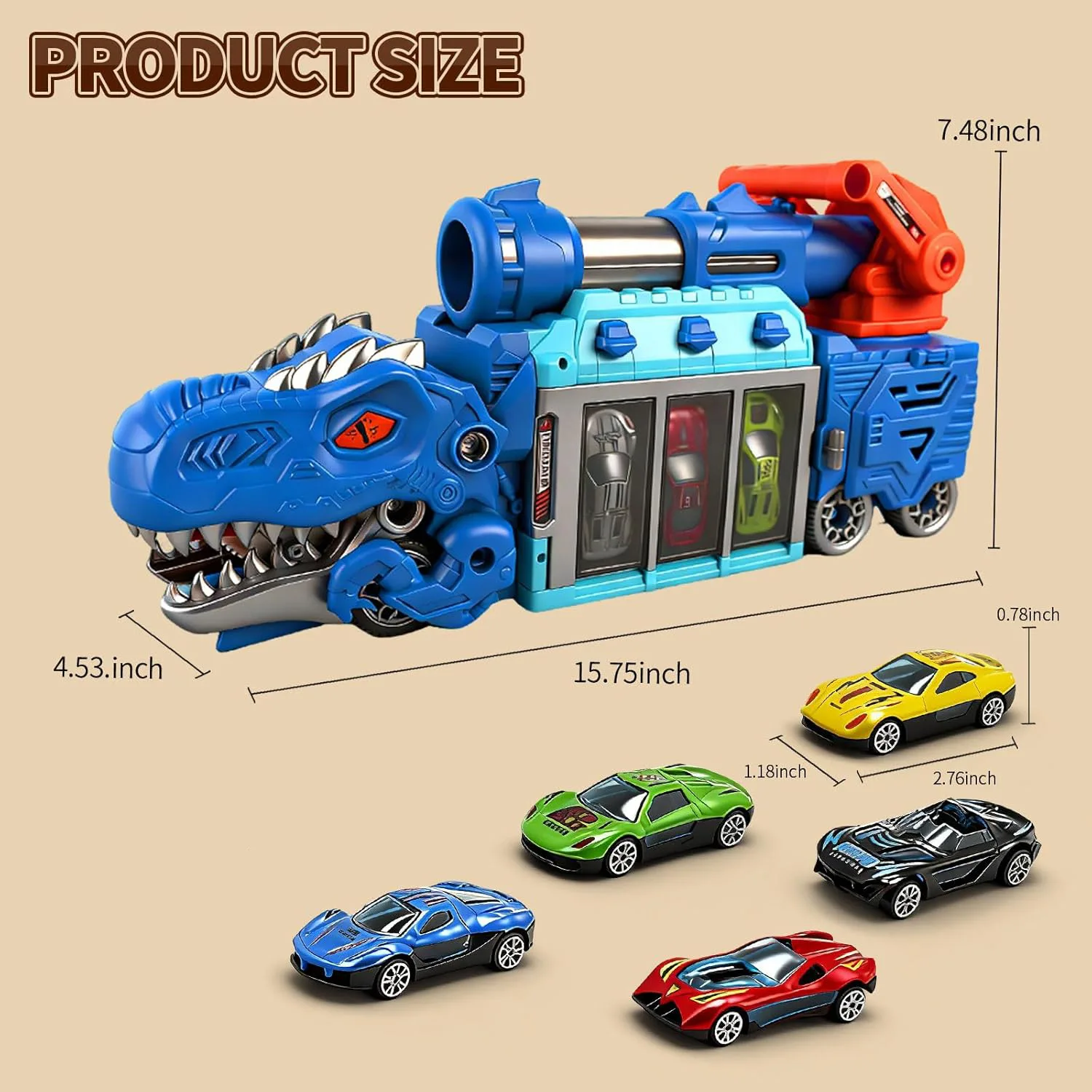 Dinosaur Swallow Track Storage Car (with 12 alloy cars) 2