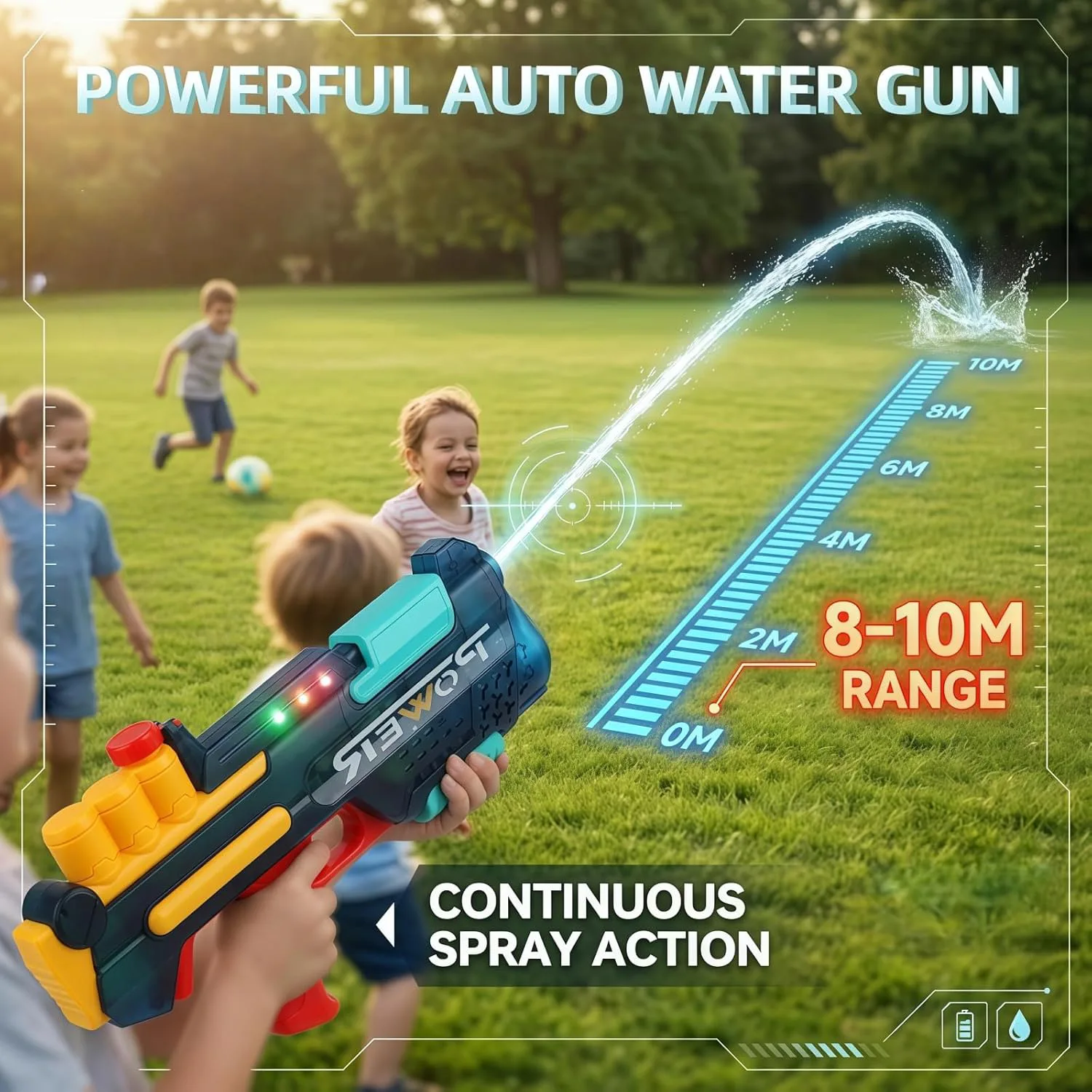 Electric 2-in-1 Bubble Water Gun with LED Light 4