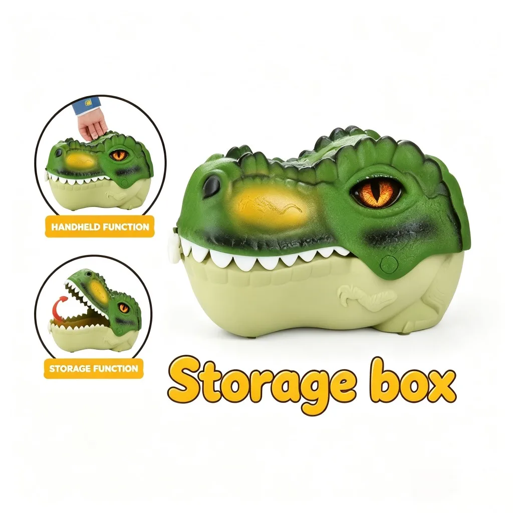 Track Dinosaur Head Storage Box with 150pcs Electric Train 5