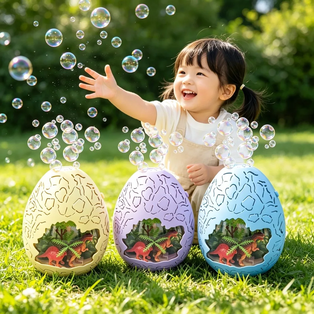 Dinosaur Egg Bubble Machine with Lights & Music (3 Colors) 2