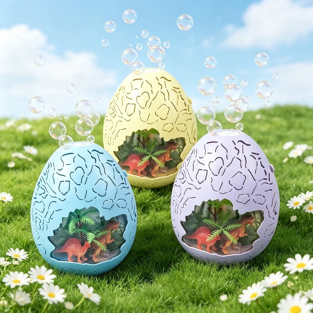 Dinosaur Egg Bubble Machine with Lights & Music (3 Colors) 4