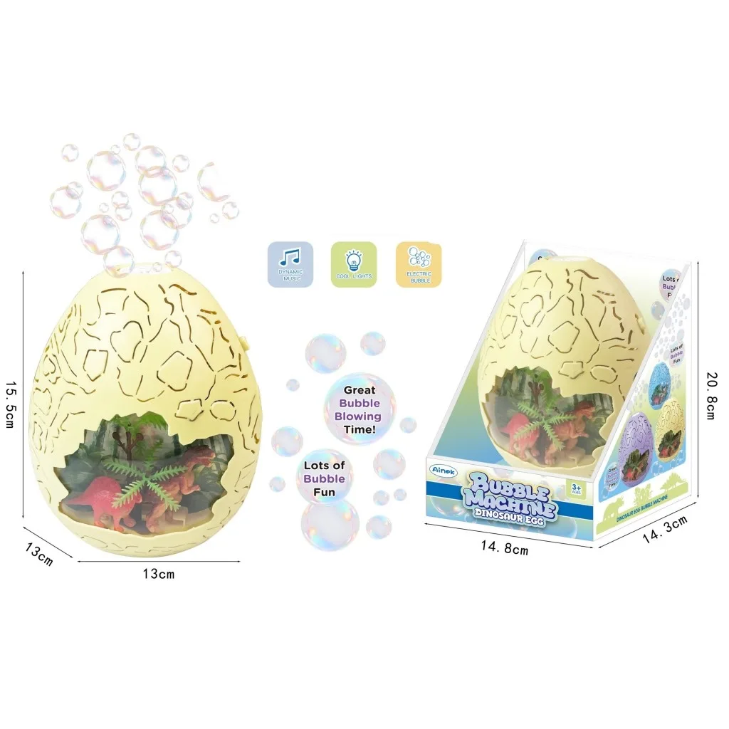 Dinosaur Egg Bubble Machine with Lights & Music (3 Colors) 6